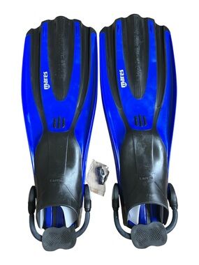 Mares Avanti Superchannel Blue Reflex Open Heel Dive Fins Regular NEW In Bag